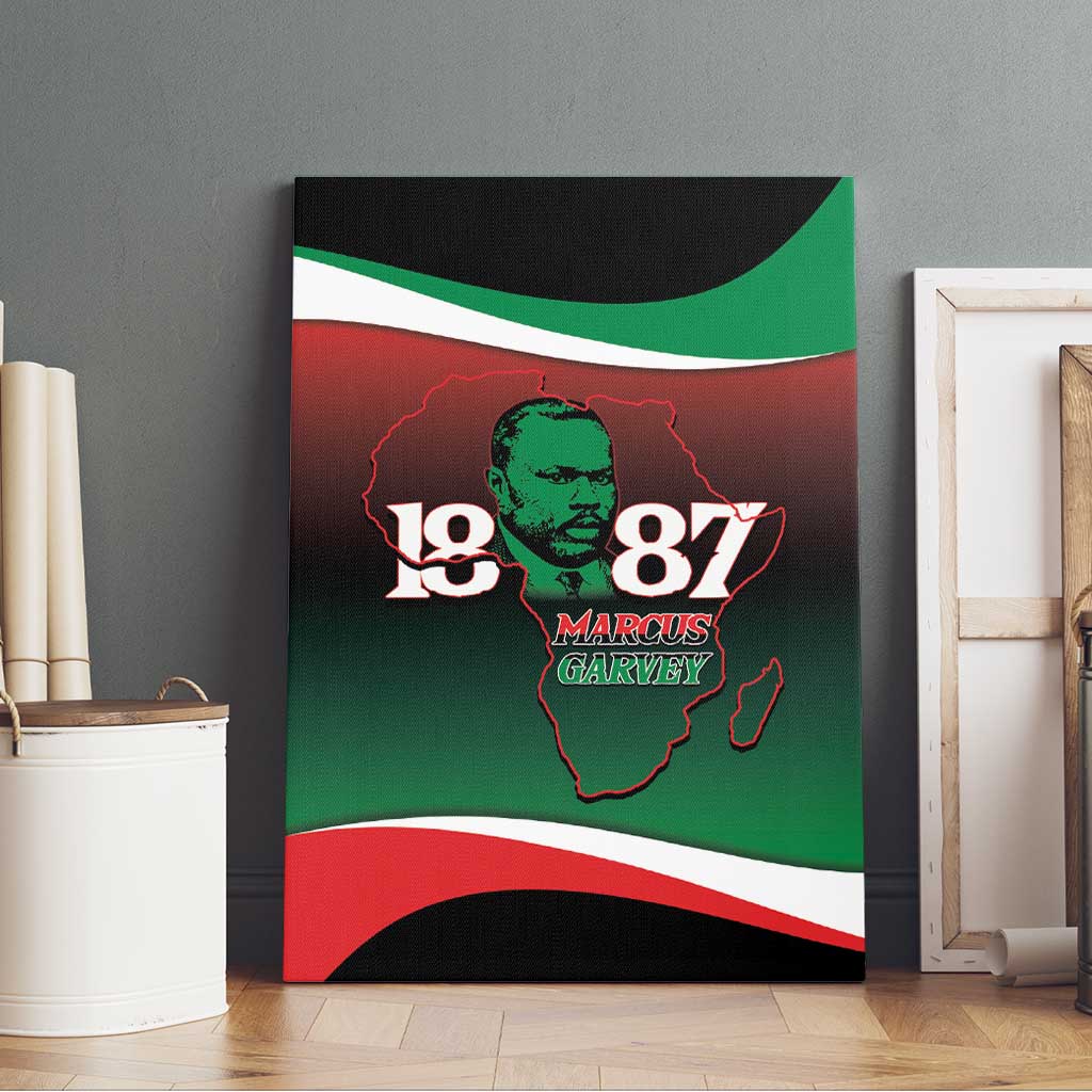 Marcus Garvey 1887 Canvas Wall Art African Map Curves Style - Wonder Print Shop