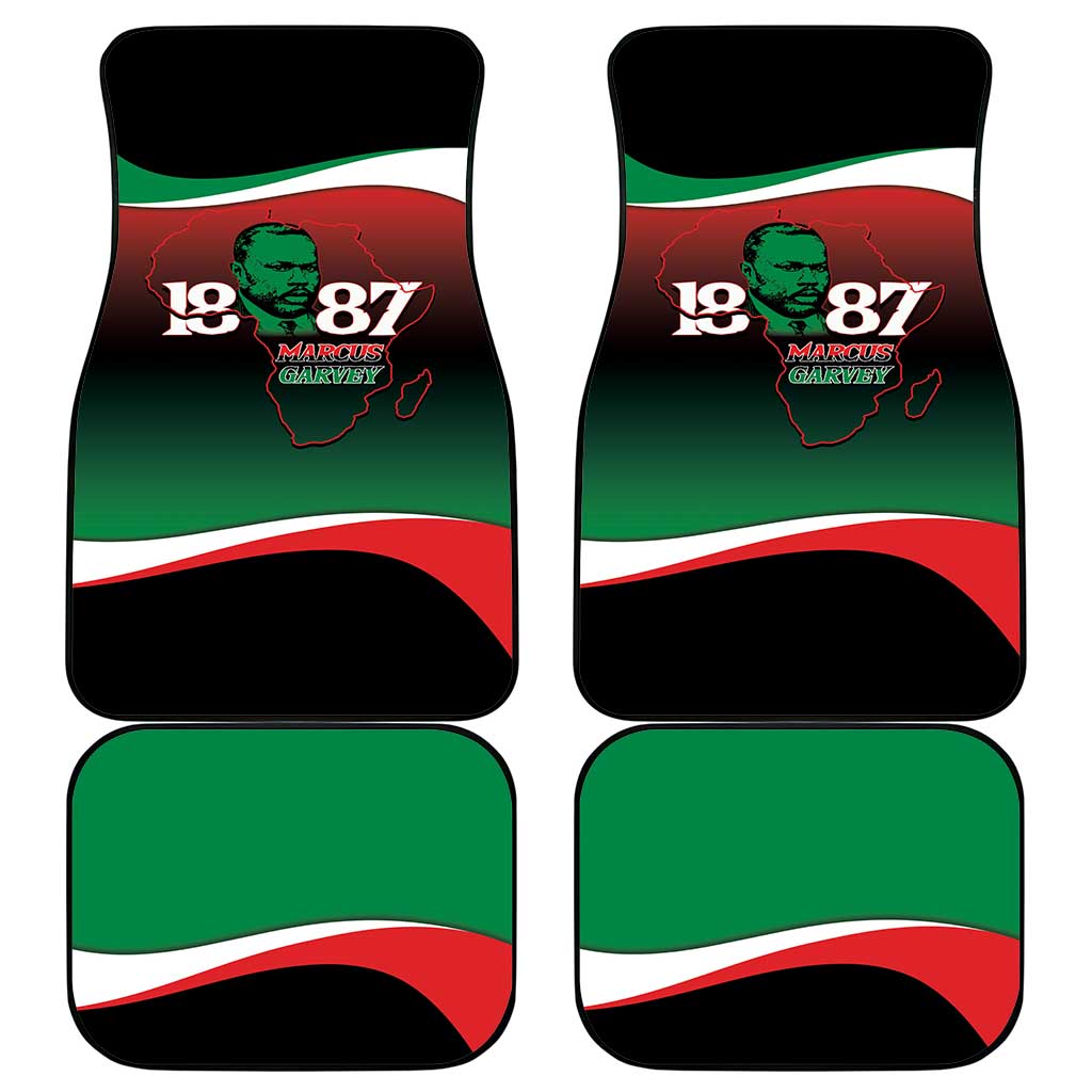 Marcus Garvey 1887 Car Mats African Map Curves Style - Wonder Print Shop