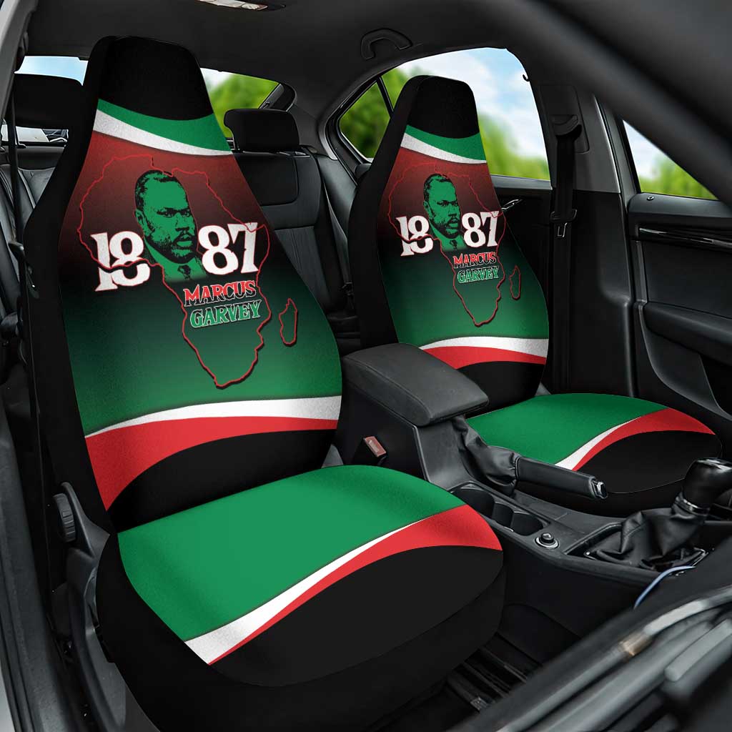Marcus Garvey 1887 Car Seat Cover African Map Curves Style - Wonder Print Shop