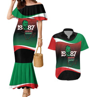 Marcus Garvey 1887 Couples Matching Mermaid Dress and Hawaiian Shirt African Map Curves Style - Wonder Print Shop