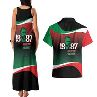 Marcus Garvey 1887 Couples Matching Tank Maxi Dress and Hawaiian Shirt African Map Curves Style - Wonder Print Shop
