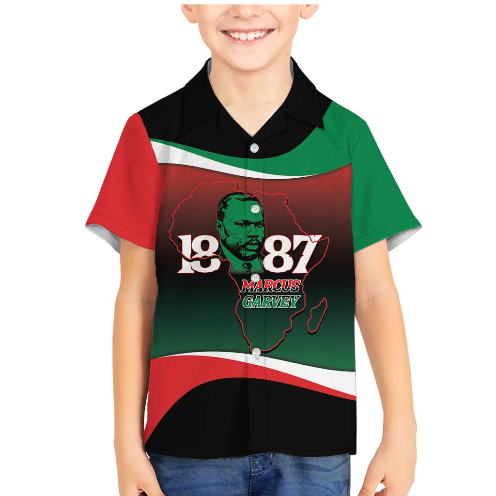 Marcus Garvey 1887 Family Matching Mermaid Dress and Hawaiian Shirt African Map Curves Style - Wonder Print Shop