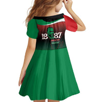 Marcus Garvey 1887 Family Matching Off The Shoulder Long Sleeve Dress and Hawaiian Shirt African Map Curves Style - Wonder Print Shop