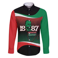 Marcus Garvey 1887 Family Matching Off The Shoulder Long Sleeve Dress and Hawaiian Shirt African Map Curves Style - Wonder Print Shop