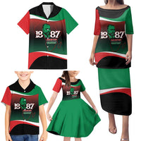 Marcus Garvey 1887 Family Matching Puletasi and Hawaiian Shirt African Map Curves Style - Wonder Print Shop