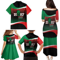 Marcus Garvey 1887 Family Matching Puletasi and Hawaiian Shirt African Map Curves Style - Wonder Print Shop