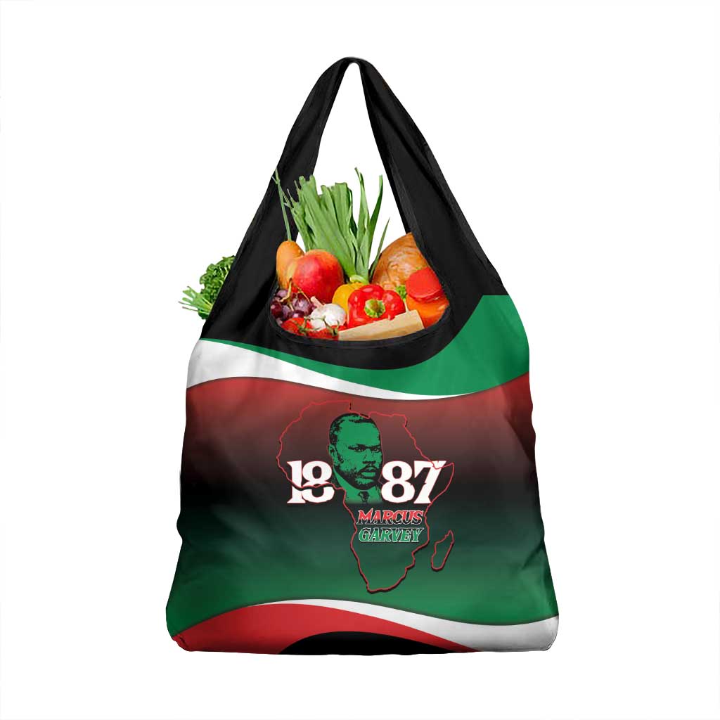 Marcus Garvey 1887 Grocery Bag African Map Curves Style - Wonder Print Shop