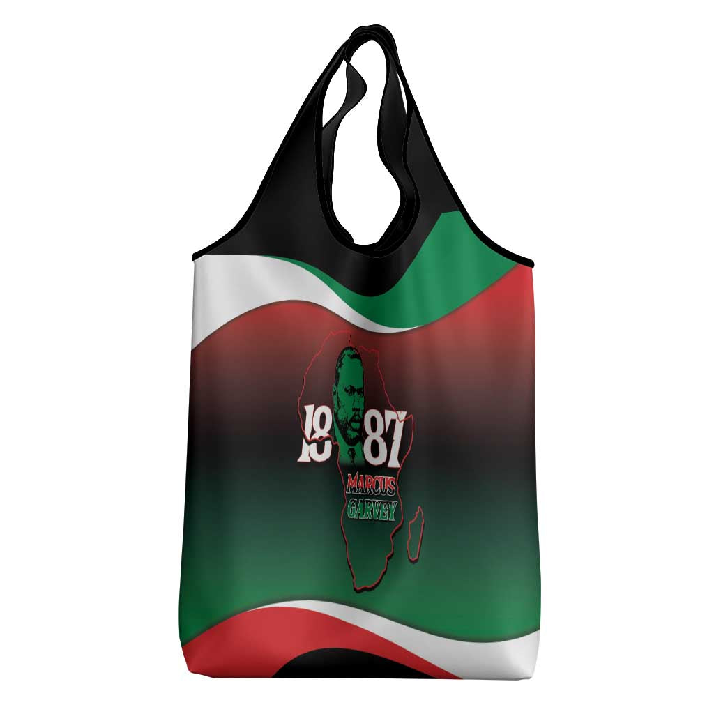 Marcus Garvey 1887 Grocery Bag African Map Curves Style - Wonder Print Shop
