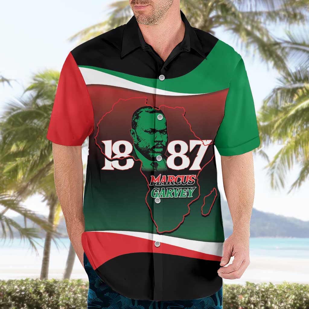 Marcus Garvey 1887 Hawaiian Shirt African Map Curves Style - Wonder Print Shop