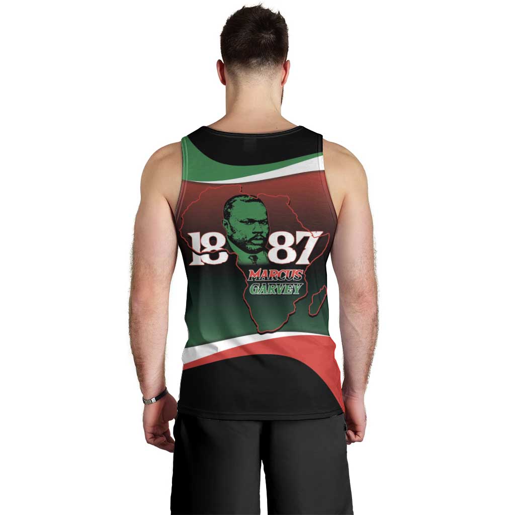 Marcus Garvey 1887 Men Tank Top African Map Curves Style - Wonder Print Shop