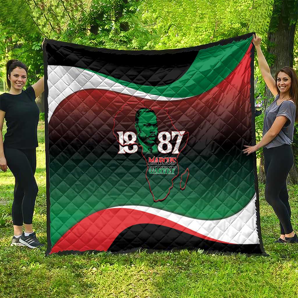 Marcus Garvey 1887 Quilt African Map Curves Style - Wonder Print Shop