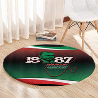 Marcus Garvey 1887 Round Carpet African Map Curves Style - Wonder Print Shop