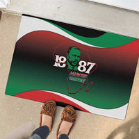 Marcus Garvey 1887 Rubber Doormat African Map Curves Style - Wonder Print Shop