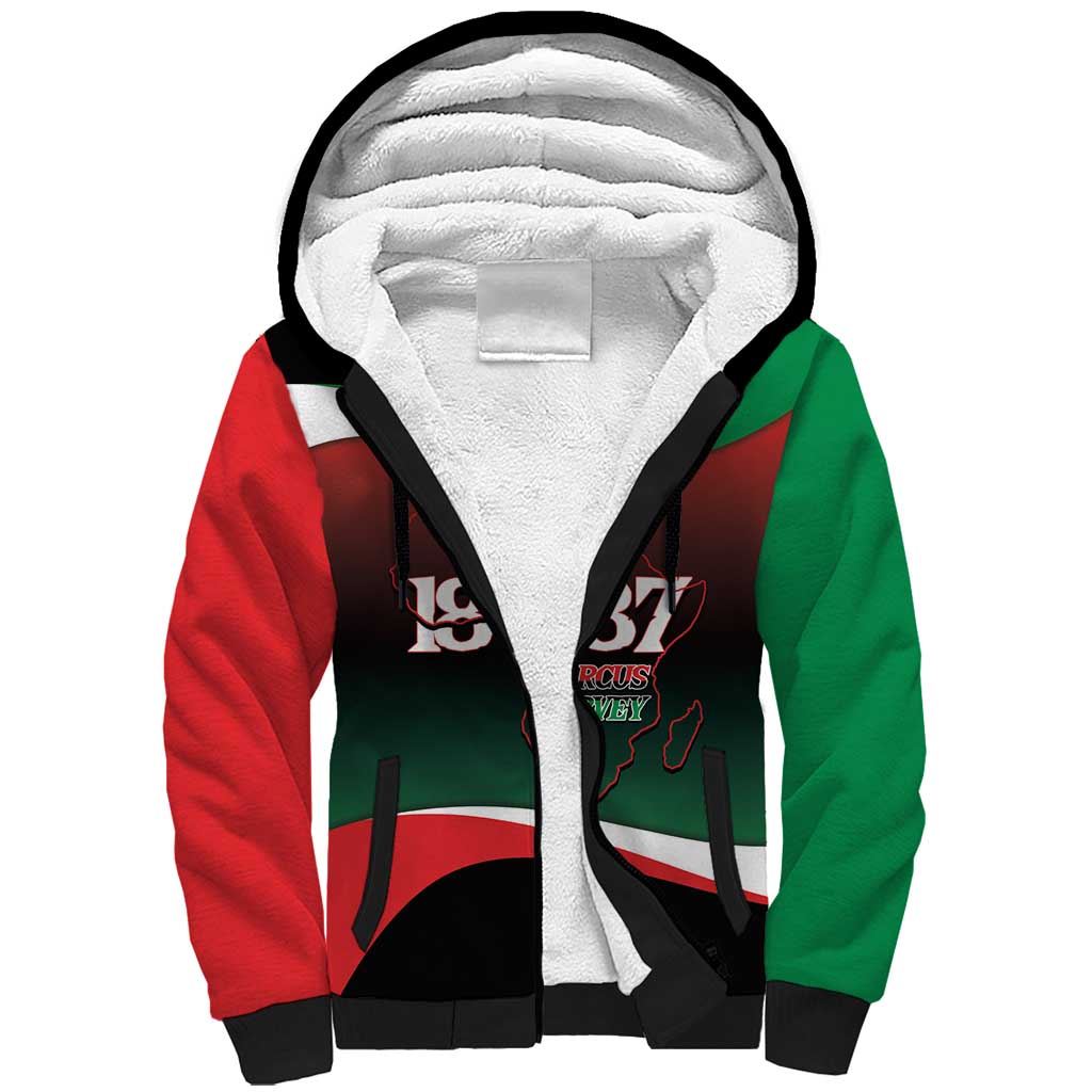 Marcus Garvey 1887 Sherpa Hoodie African Map Curves Style - Wonder Print Shop