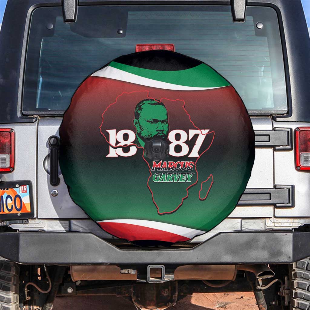 Marcus Garvey 1887 Spare Tire Cover African Map Curves Style - Wonder Print Shop