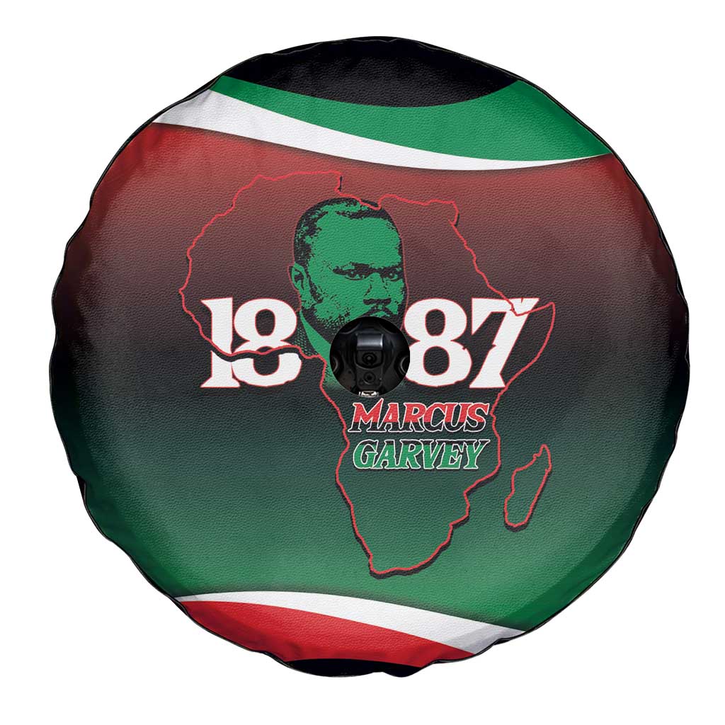 Marcus Garvey 1887 Spare Tire Cover African Map Curves Style - Wonder Print Shop