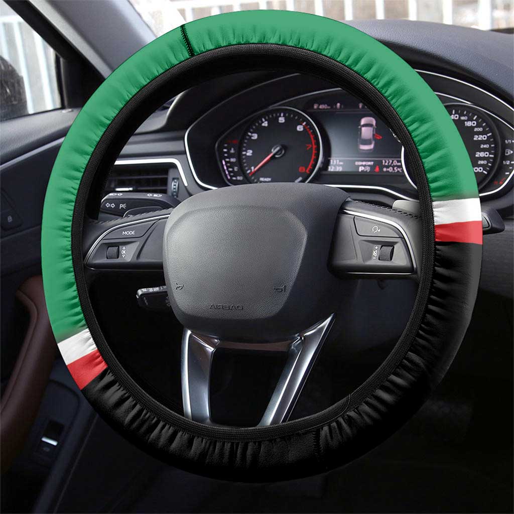 Marcus Garvey 1887 Steering Wheel Cover African Map Curves Style - Wonder Print Shop