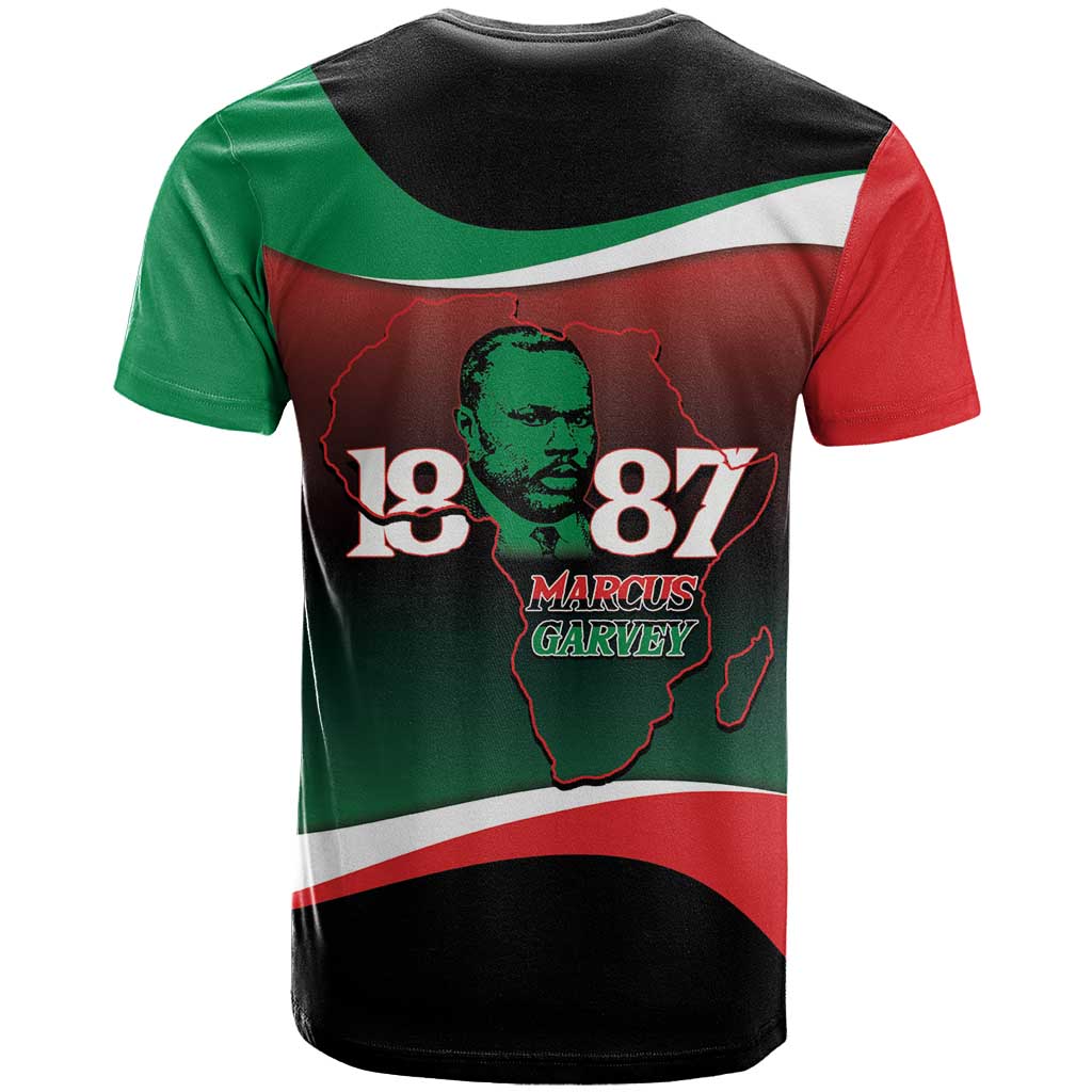 Marcus Garvey 1887 T Shirt African Map Curves Style - Wonder Print Shop