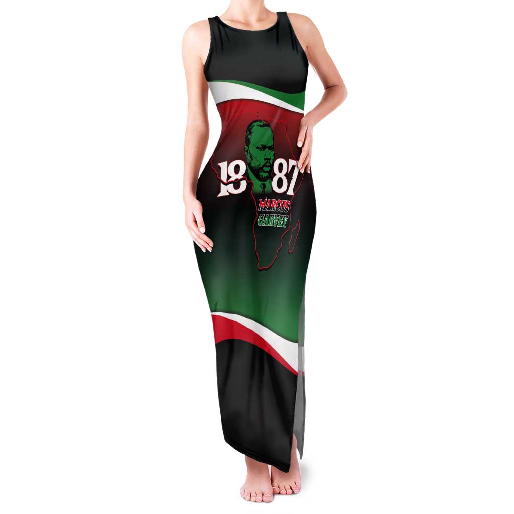 Marcus Garvey 1887 Tank Maxi Dress African Map Curves Style - Wonder Print Shop