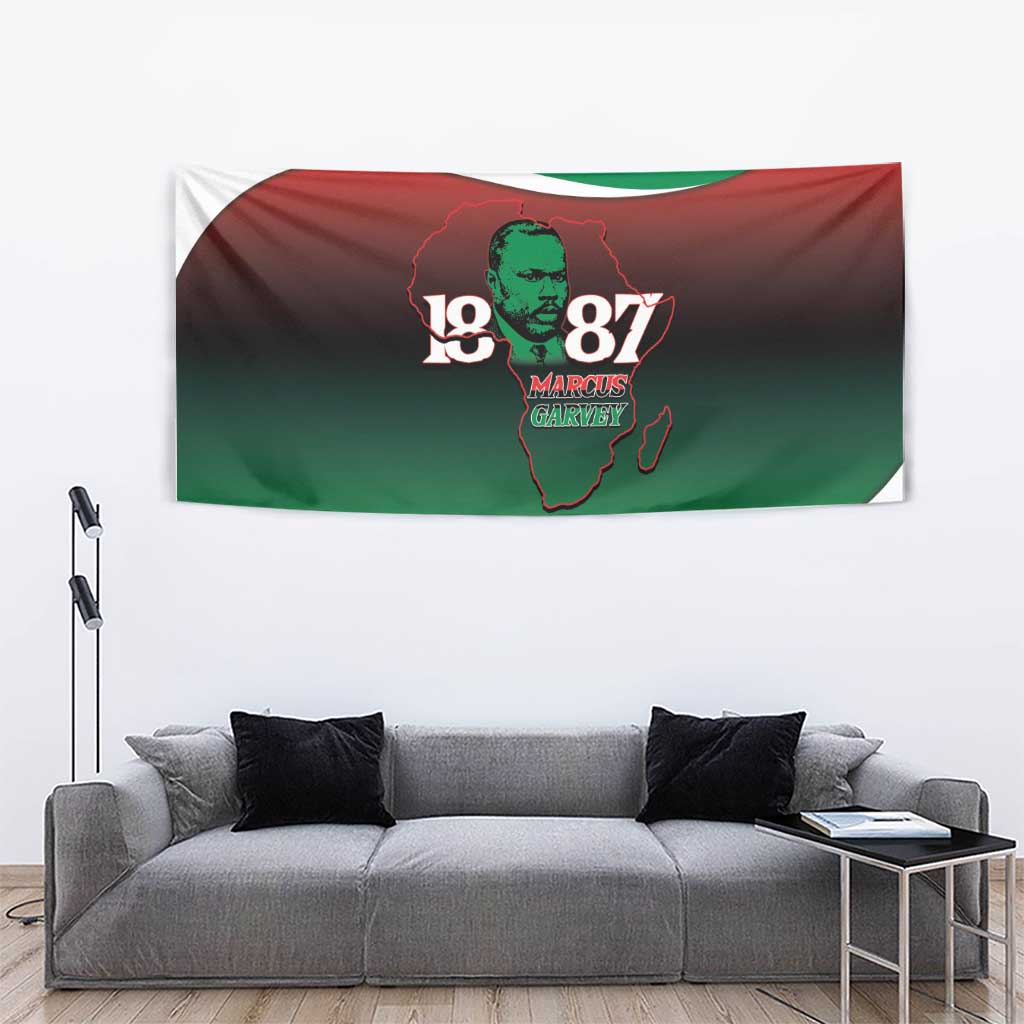 Marcus Garvey 1887 Tapestry African Map Curves Style - Wonder Print Shop