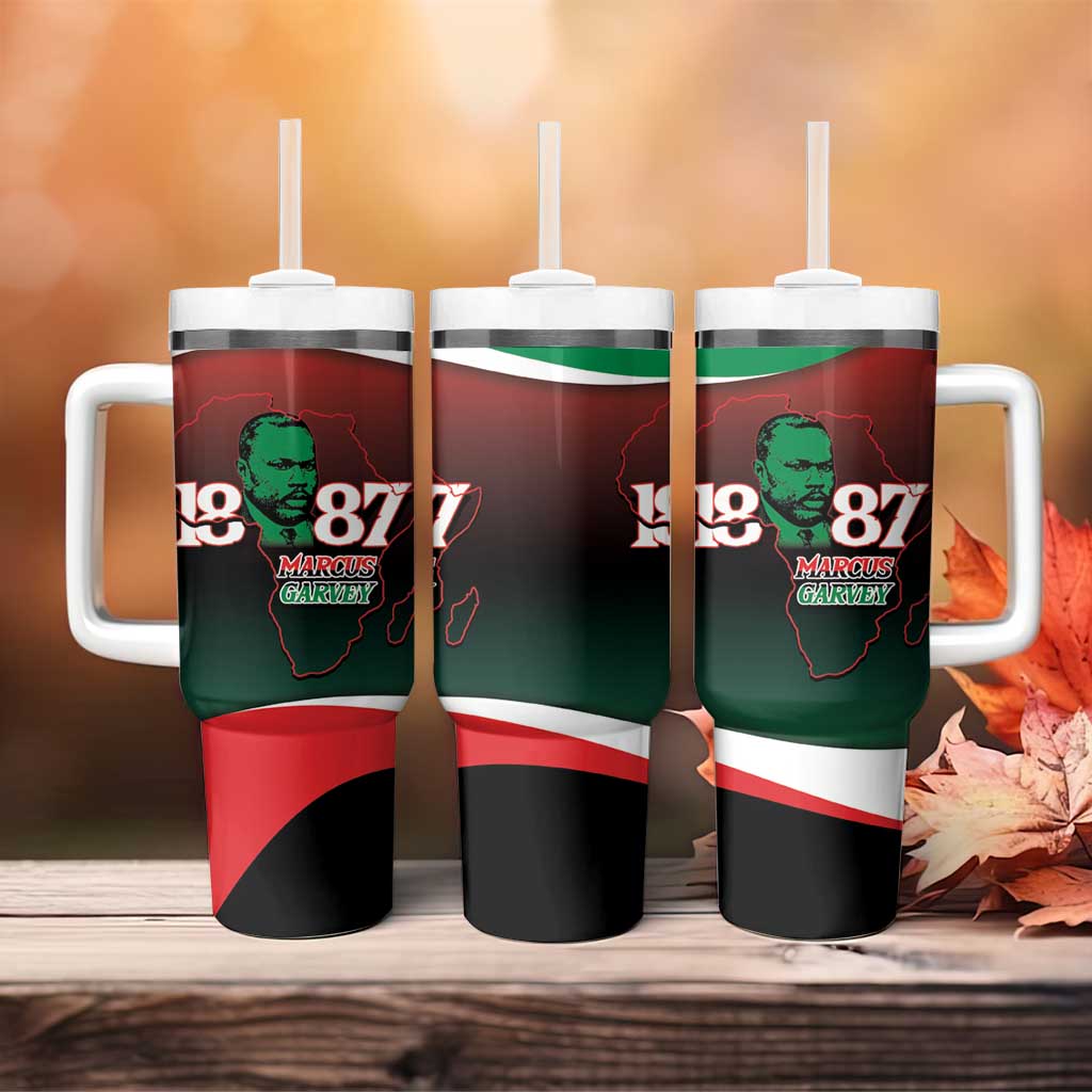 Marcus Garvey 1887 Tumbler With Handle African Map Curves Style - Wonder Print Shop