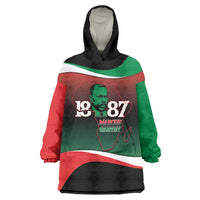 Marcus Garvey 1887 Wearable Blanket Hoodie African Map Curves Style - Wonder Print Shop
