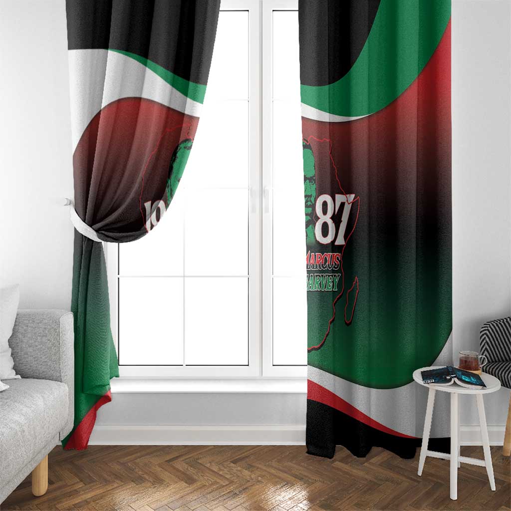 Marcus Garvey 1887 Window Curtain African Map Curves Style - Wonder Print Shop