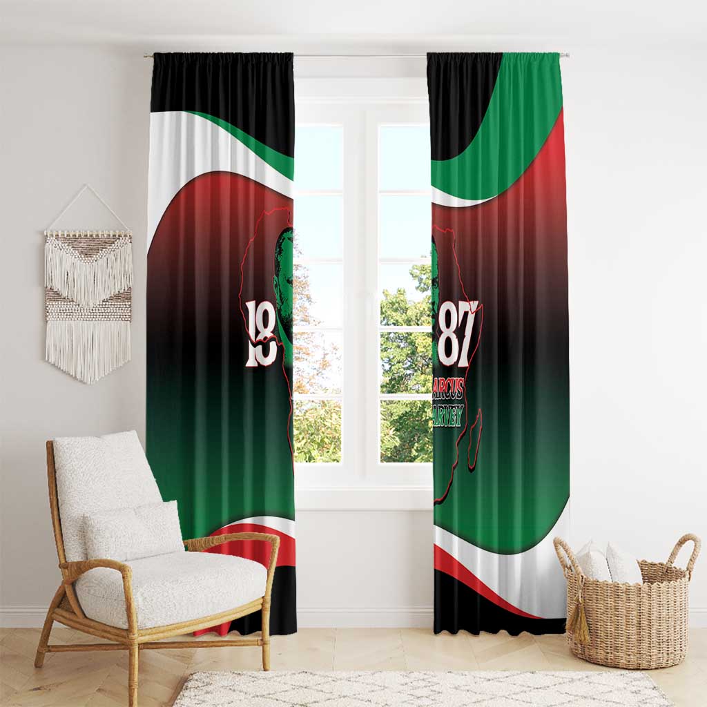Marcus Garvey 1887 Window Curtain African Map Curves Style - Wonder Print Shop