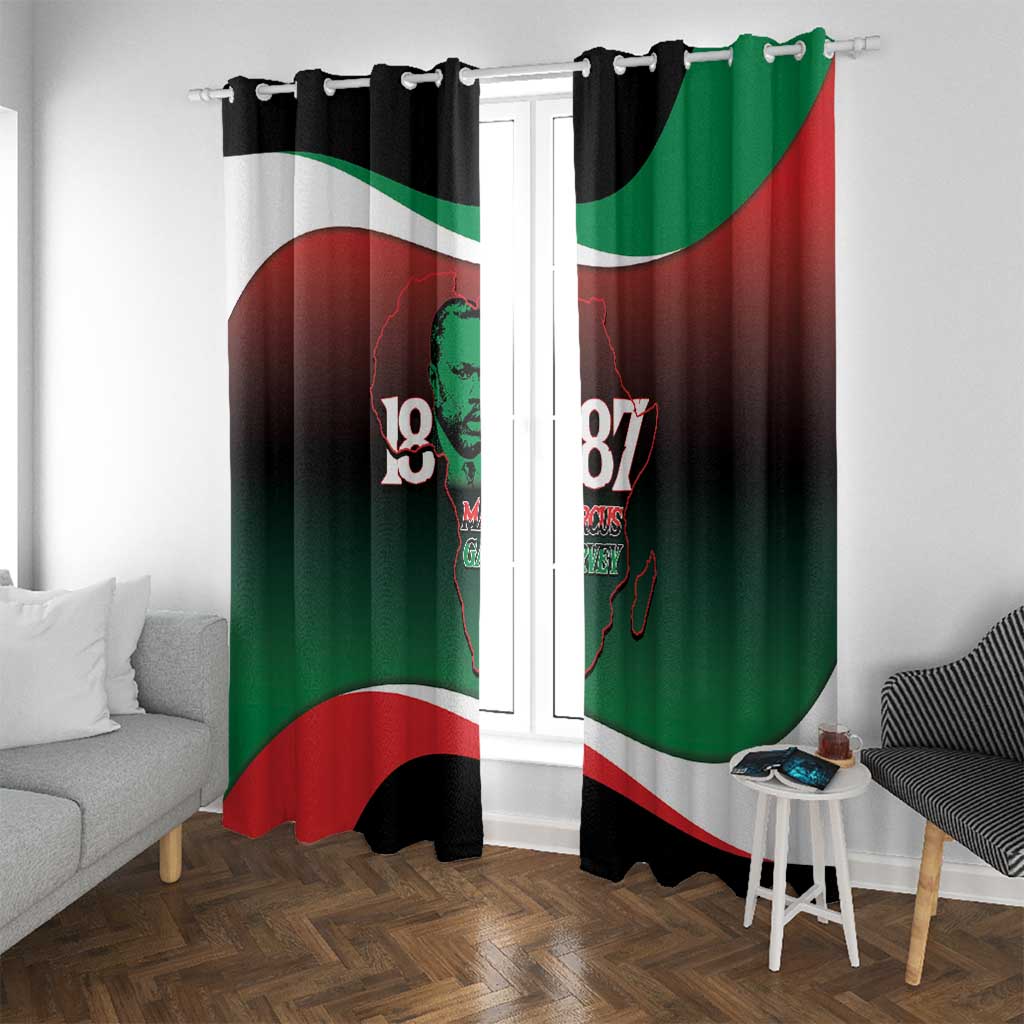 Marcus Garvey 1887 Window Curtain African Map Curves Style - Wonder Print Shop