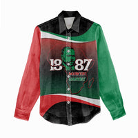 Marcus Garvey 1887 Women Casual Shirt African Map Curves Style - Wonder Print Shop