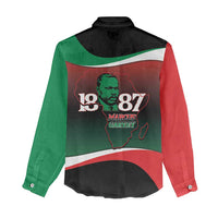 Marcus Garvey 1887 Women Casual Shirt African Map Curves Style - Wonder Print Shop