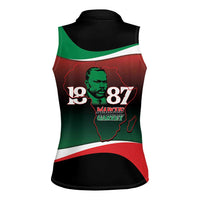 Marcus Garvey 1887 Women Sleeveless Polo Shirt African Map Curves Style - Wonder Print Shop