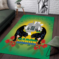 Gabon Independence Day Area Rug Memorial Leon Mba Monument - Wonder Print Shop