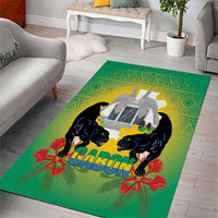 Gabon Independence Day Area Rug Memorial Leon Mba Monument - Wonder Print Shop