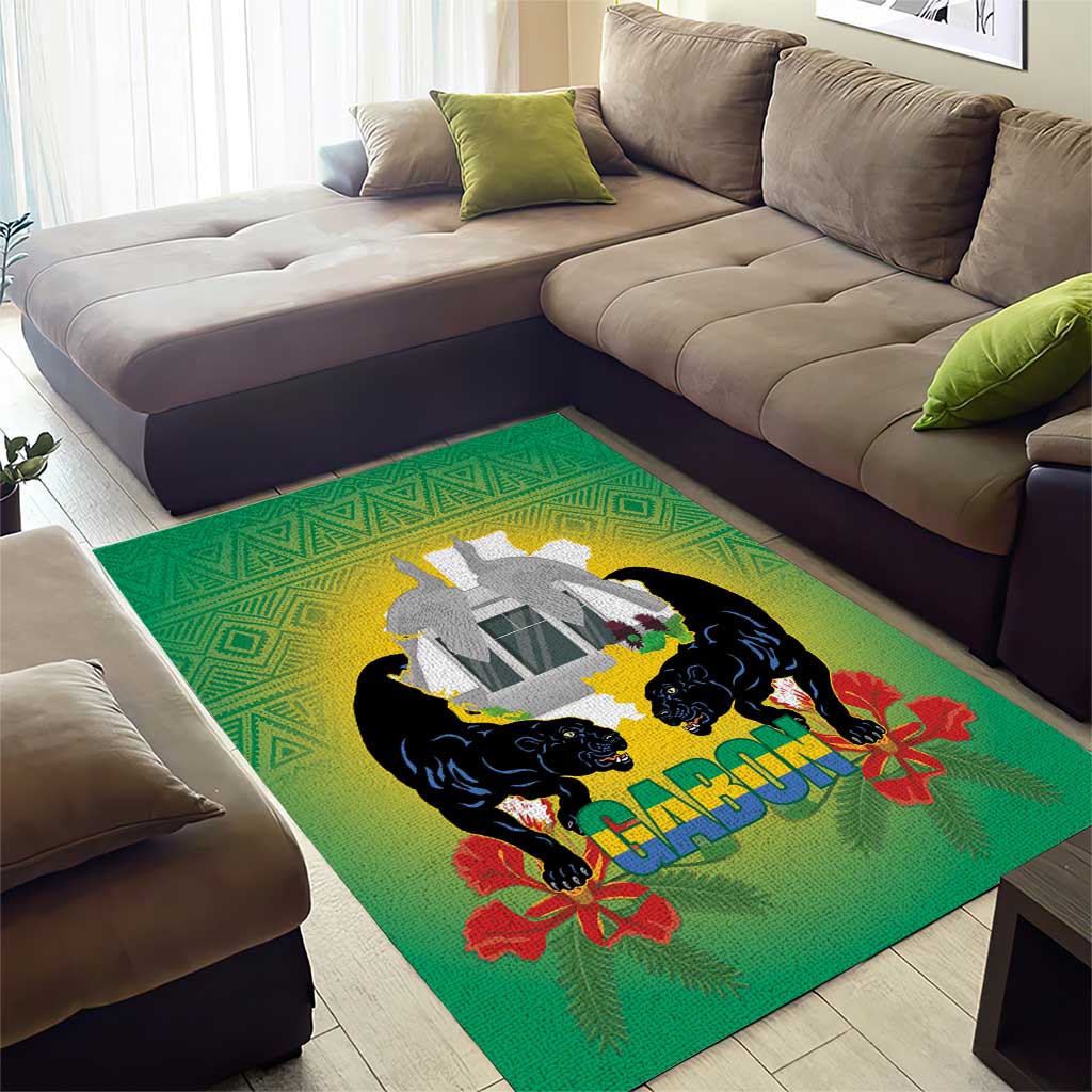 Gabon Independence Day Area Rug Memorial Leon Mba Monument - Wonder Print Shop