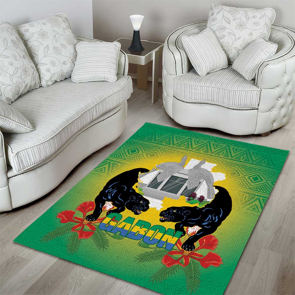 Gabon Independence Day Area Rug Memorial Leon Mba Monument - Wonder Print Shop