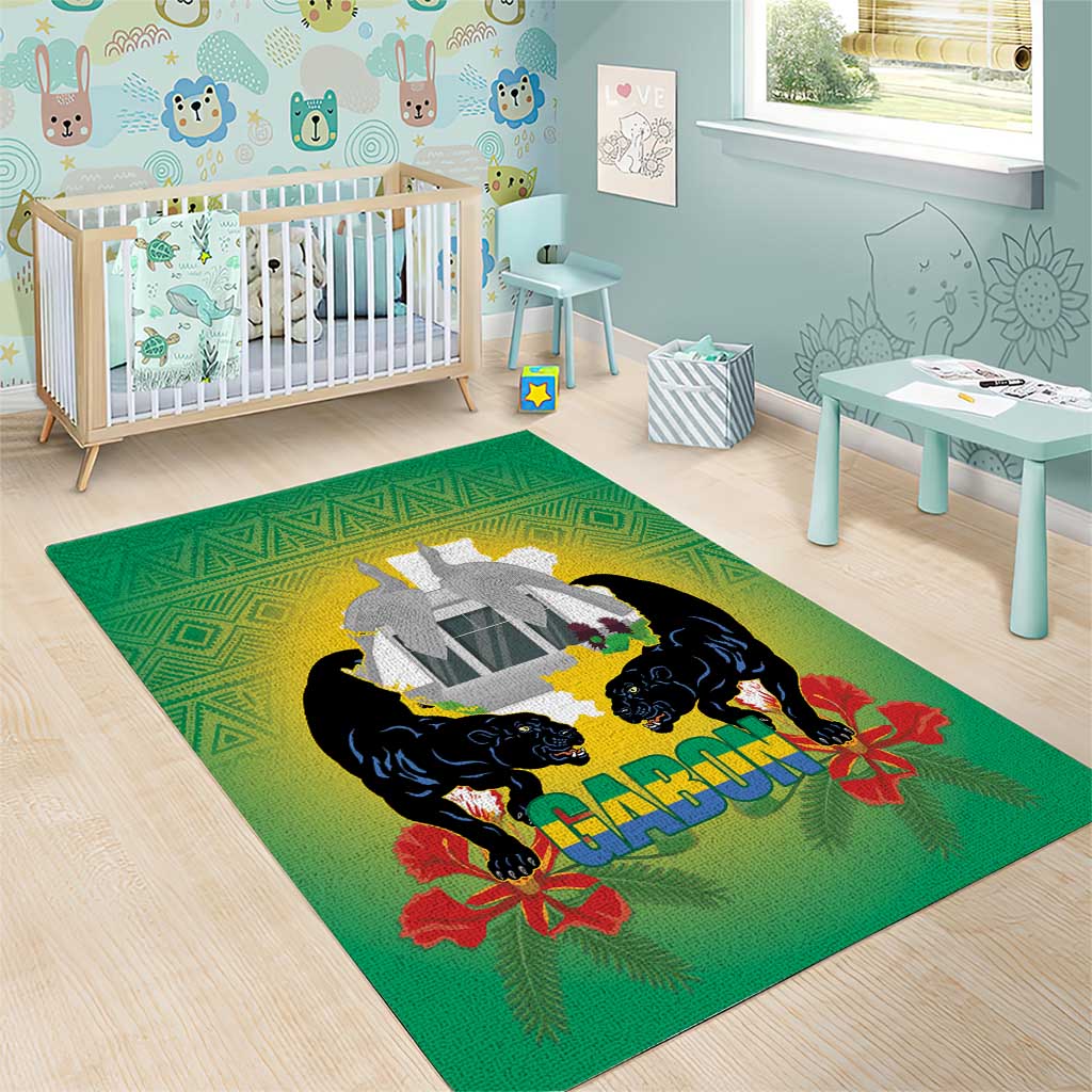 Gabon Independence Day Area Rug Memorial Leon Mba Monument - Wonder Print Shop