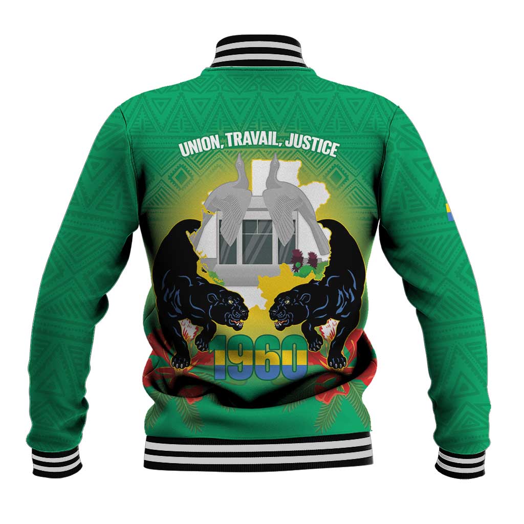 Gabon Independence Day Baseball Jacket Memorial Leon Mba Monument - Wonder Print Shop