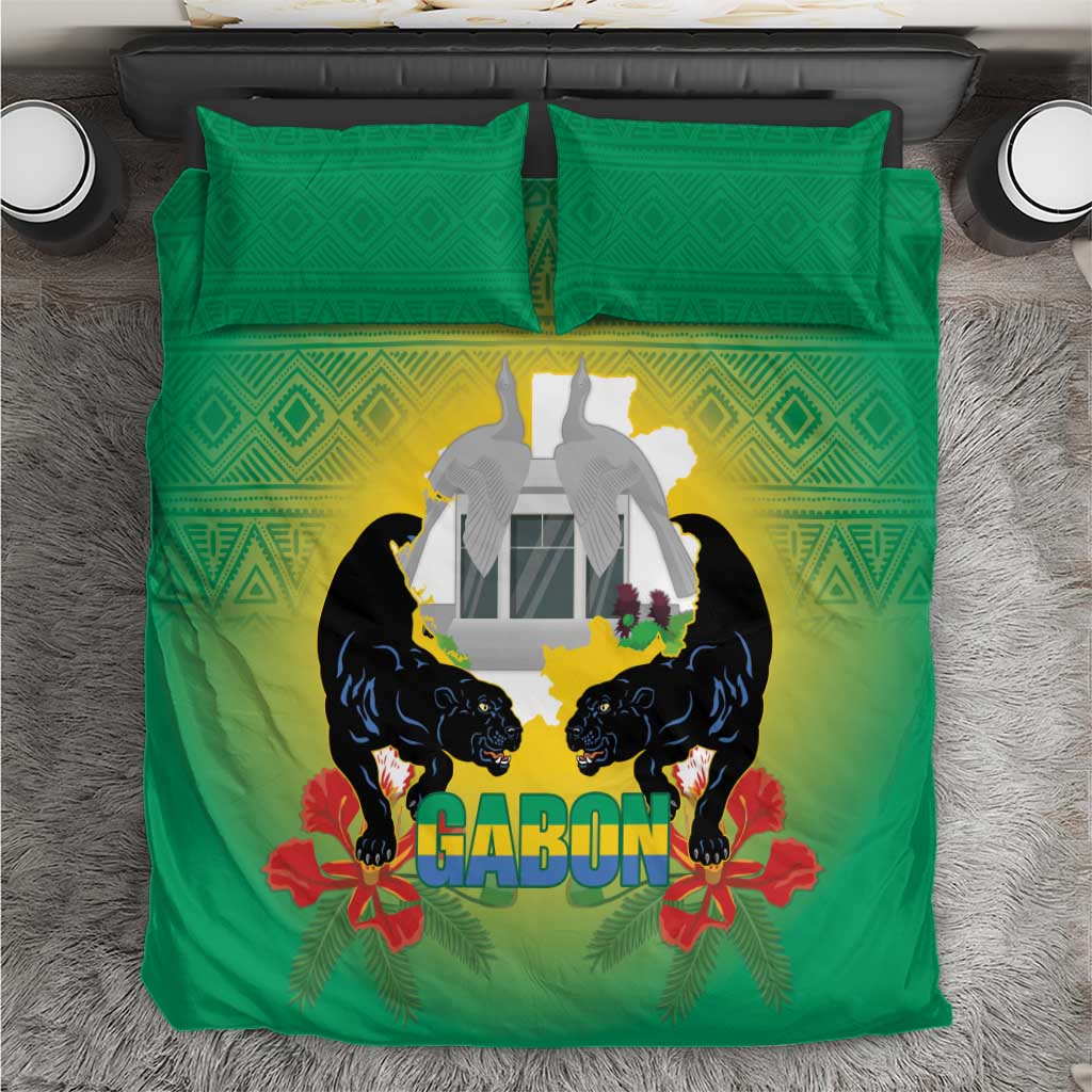 Gabon Independence Day Bedding Set Memorial Leon Mba Monument - Wonder Print Shop