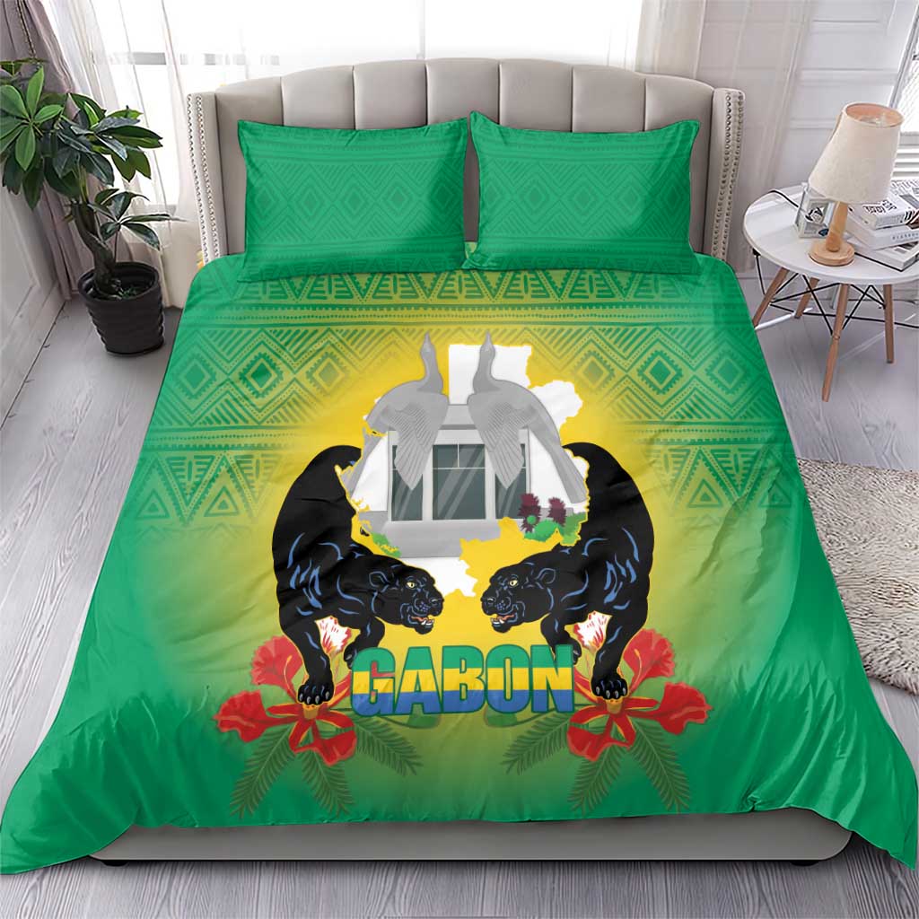 Gabon Independence Day Bedding Set Memorial Leon Mba Monument - Wonder Print Shop