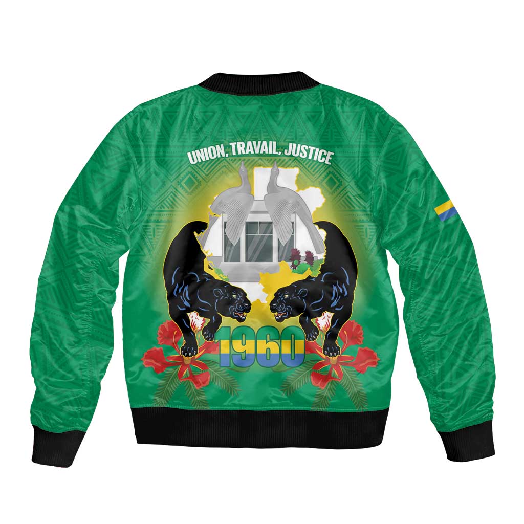 Gabon Independence Day Bomber Jacket Memorial Leon Mba Monument - Wonder Print Shop