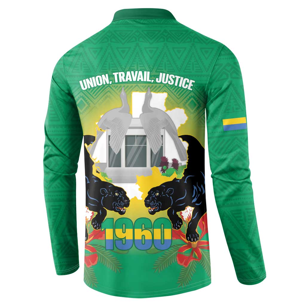 Gabon Independence Day Button Sweatshirt Memorial Leon Mba Monument - Wonder Print Shop