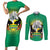 Gabon Independence Day Couples Matching Short Sleeve Bodycon Dress and Long Sleeve Button Shirt Memorial Leon Mba Monument - Wonder Print Shop