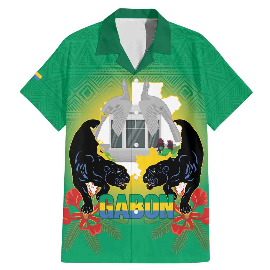 Gabon Independence Day Family Matching Mermaid Dress and Hawaiian Shirt Memorial Leon Mba Monument - Wonder Print Shop