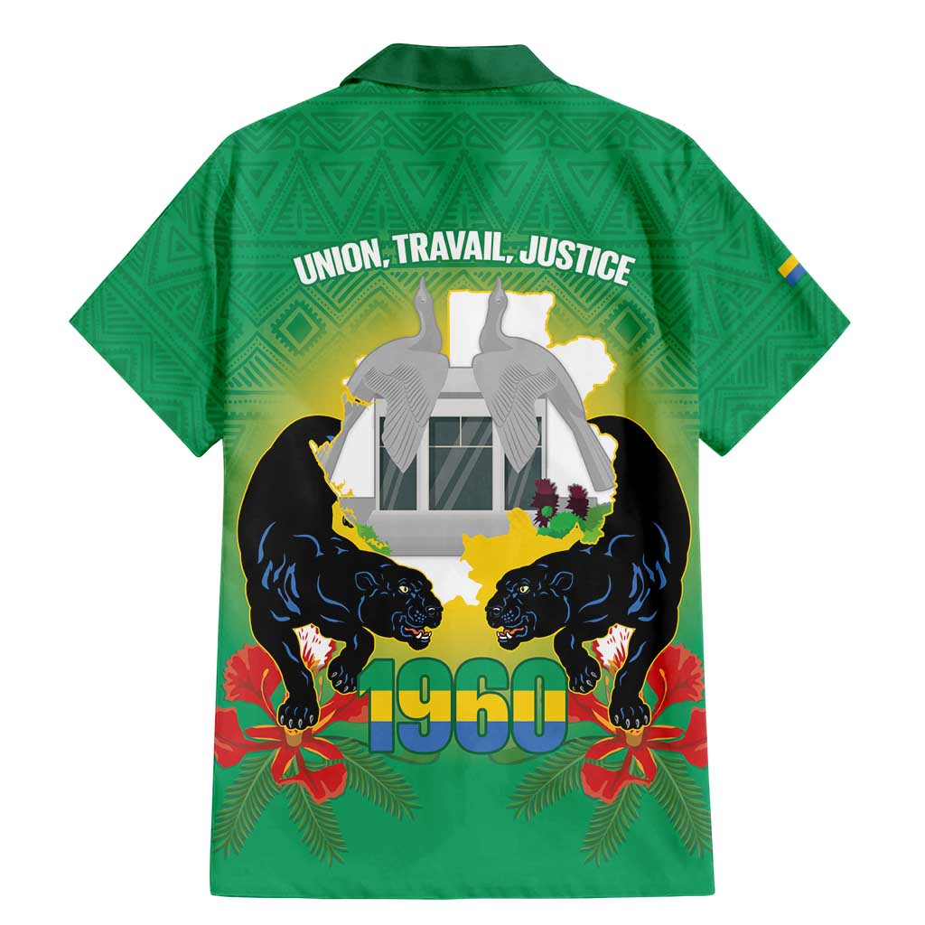 Gabon Independence Day Family Matching Mermaid Dress and Hawaiian Shirt Memorial Leon Mba Monument - Wonder Print Shop