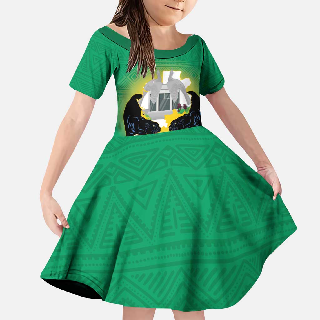 Gabon Independence Day Family Matching Off Shoulder Maxi Dress and Hawaiian Shirt Memorial Leon Mba Monument - Wonder Print Shop