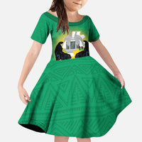 Gabon Independence Day Family Matching Off Shoulder Maxi Dress and Hawaiian Shirt Memorial Leon Mba Monument - Wonder Print Shop