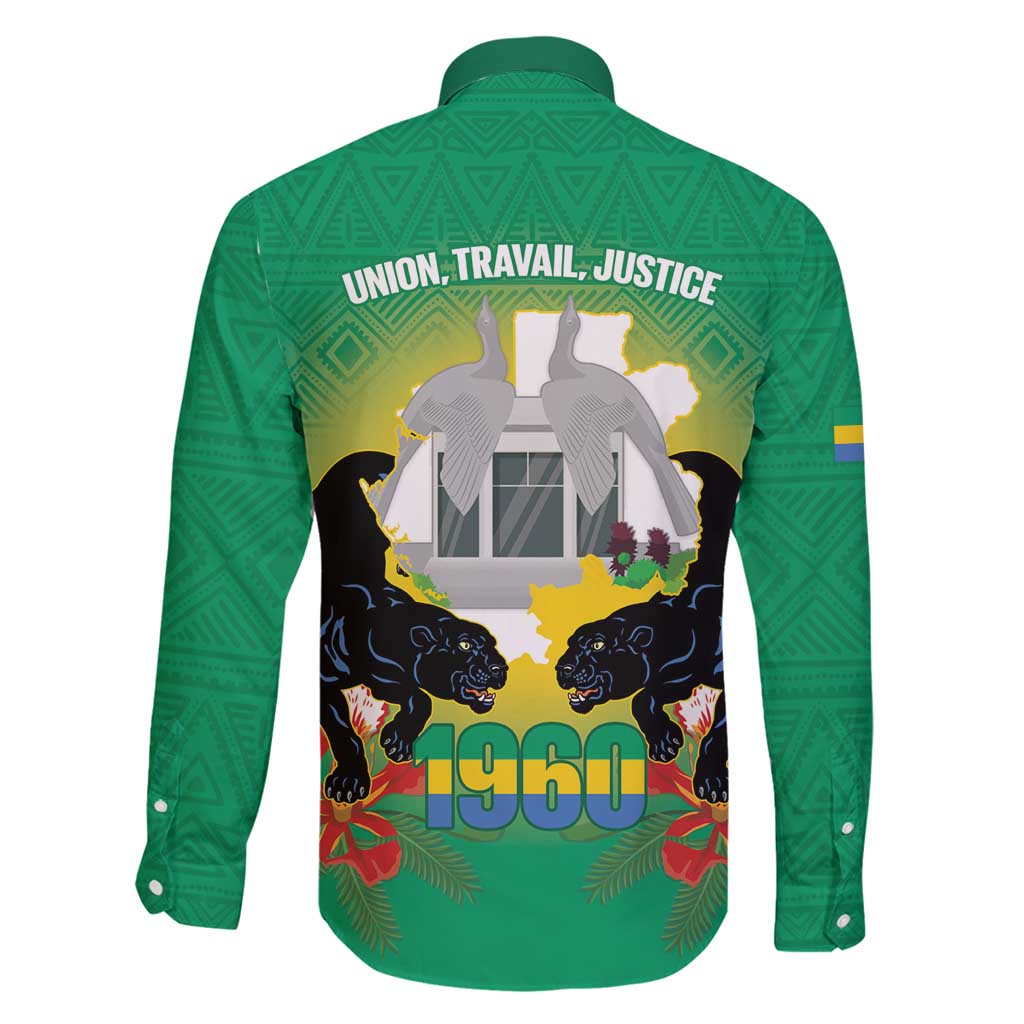 Gabon Independence Day Family Matching Off Shoulder Maxi Dress and Hawaiian Shirt Memorial Leon Mba Monument - Wonder Print Shop