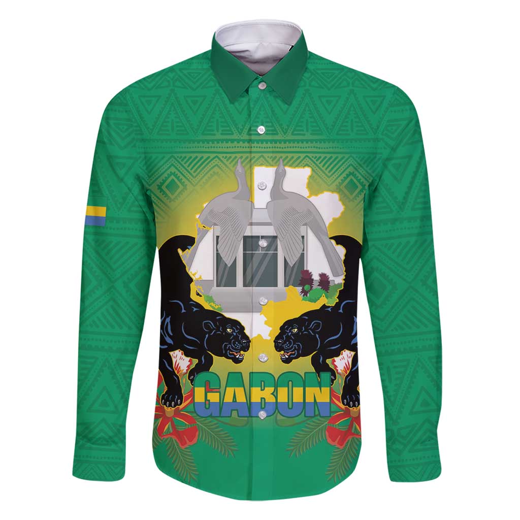 Gabon Independence Day Family Matching Off Shoulder Short Dress and Hawaiian Shirt Memorial Leon Mba Monument - Wonder Print Shop