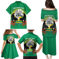 Gabon Independence Day Family Matching Puletasi and Hawaiian Shirt Memorial Leon Mba Monument - Wonder Print Shop